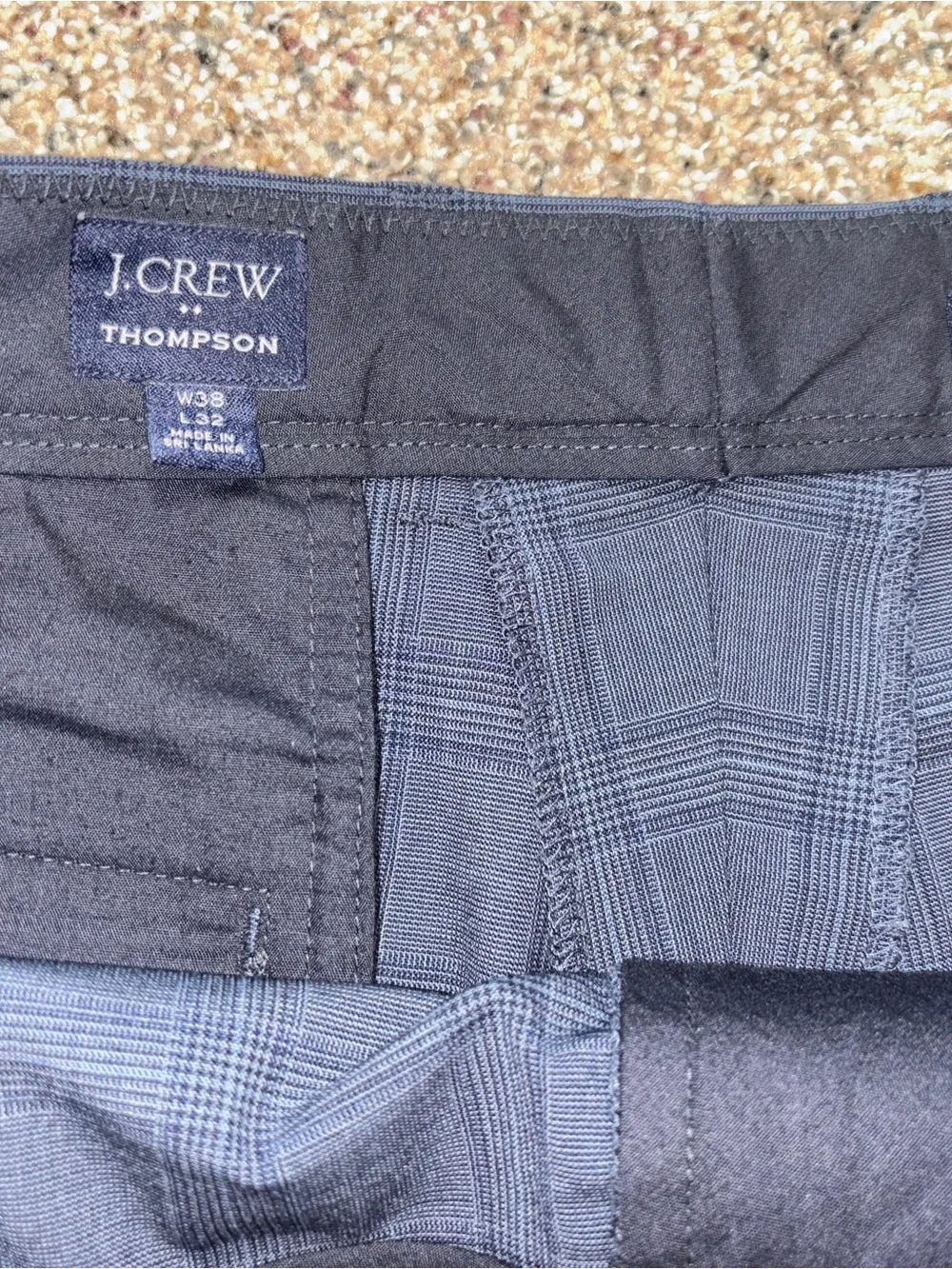 J. Crew Men's Thompson Tapered Blue/Gray Plaid Suit Pants Trouser Size 38x32
